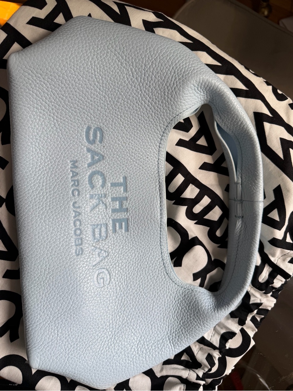 Marc Jacobs Mini Saddlebag in Sky Blue Pebbled Leather